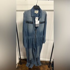 SANDRINE ROSE JUMPSUIT DENIM LARGE NWT